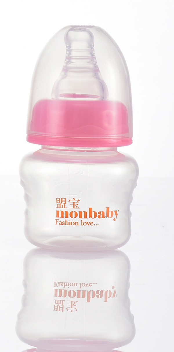盟寶玻璃果汁奶瓶-粉色